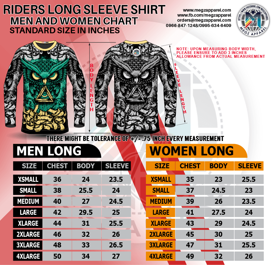 Sizing Chart – MEGZ Apparel